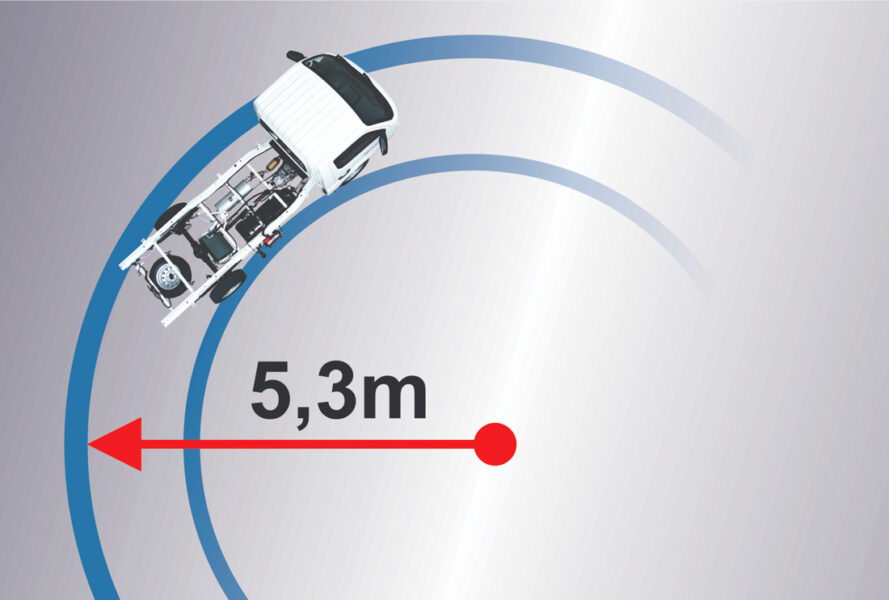 Bán kính vòng quay nhỏ chỉ 5,3m